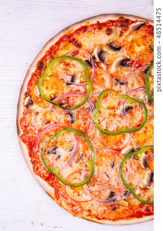 Mushrooms and paprika onions pizza Mushrooms and paprika onions pizza 48514475