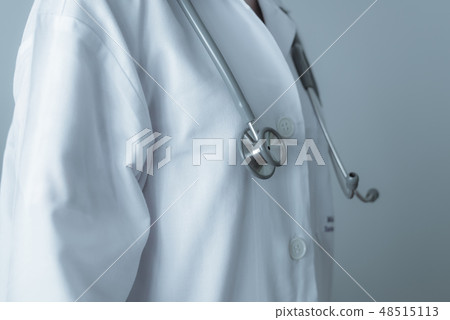 doctor with stethoscope standing with copy space doctor with stethoscope standing with copy space 48515113