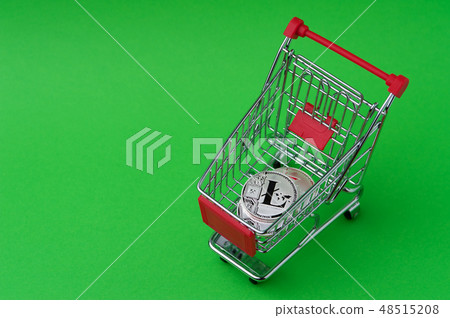 Lite coins in a tiny basket shot on chroma key 48515208