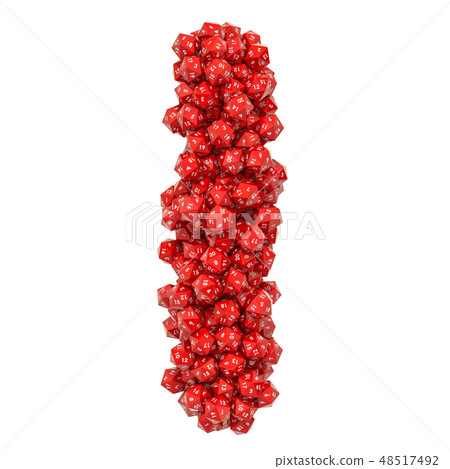 Alphabet letter I from red twenty-sided dice 48517492