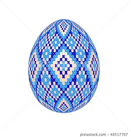 easter egg with ukrainian cross-stitch pattern 48517707