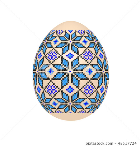 easter egg with ukrainian cross-stitch pattern 48517724