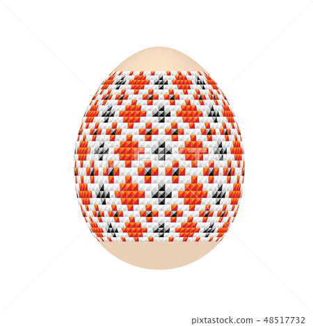 easter egg with ukrainian cross-stitch pattern 48517732
