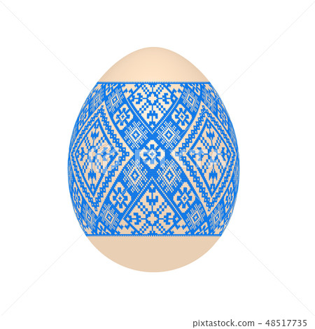 easter egg with ukrainian cross-stitch pattern 48517735