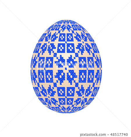 easter egg with ukrainian cross-stitch pattern 48517740