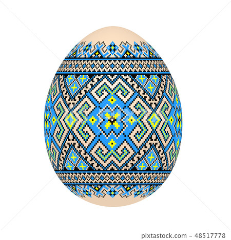 easter egg with ukrainian cross-stitch pattern - Stock Illustration ...