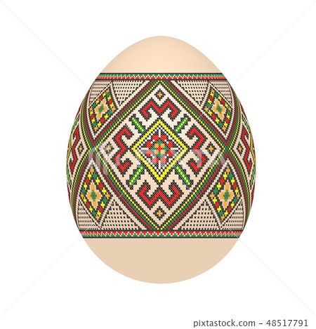 easter egg with ukrainian cross-stitch pattern - Stock Illustration ...