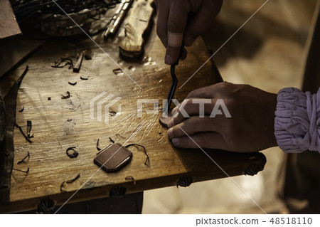 Person working with leather 48518110