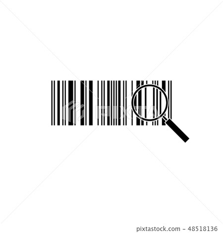 Bar code and magnifying glass. Bar code and magnifying glass. 48518136
