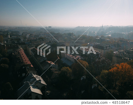 Aerial View of the Old Polish City of Krakow 48518647