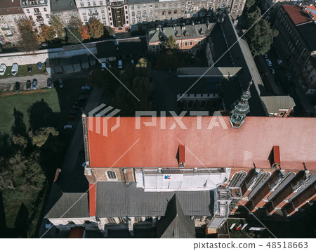 Aerial View of Krakow, Wawel, Royal Castle, Poland, 48518663