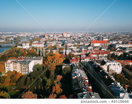 Aerial View of the Old Polish City of Krakow Aerial View of the Old Polish City of Krakow 48518666