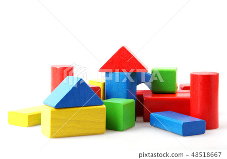 Studio Shot Of Colorful Toy Blocks Studio Shot Of Colorful Toy Blocks 48518667