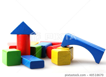 Studio Shot Of Colorful Toy Blocks Studio Shot Of Colorful Toy Blocks 48518670