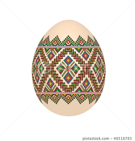easter egg with ukrainian cross-stitch pattern easter egg with ukrainian cross-stitch pattern 48518783