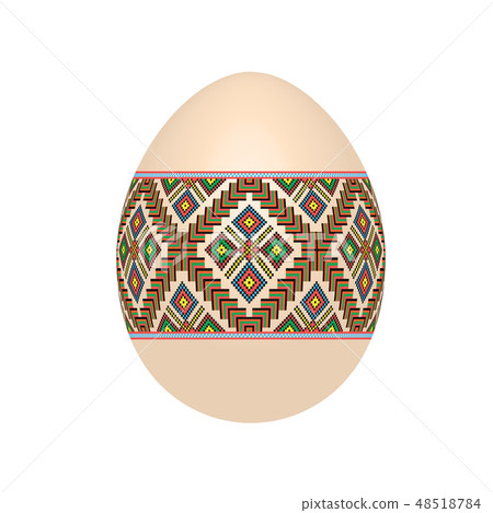 easter egg with ukrainian cross-stitch pattern easter egg with ukrainian cross-stitch pattern 48518784