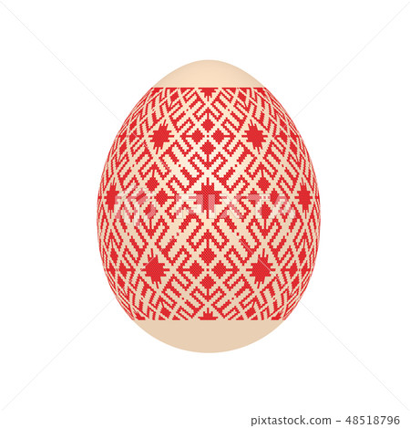 easter egg with ukrainian cross-stitch pattern 48518796