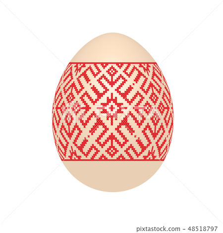 easter egg with ukrainian cross-stitch pattern 48518797