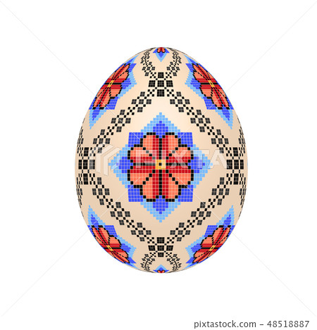 easter egg with ukrainian cross-stitch pattern - Stock Illustration ...