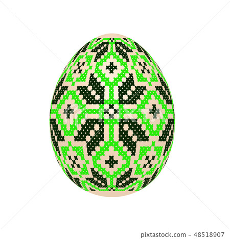 easter egg with ukrainian cross-stitch pattern easter egg with ukrainian cross-stitch pattern 48518907