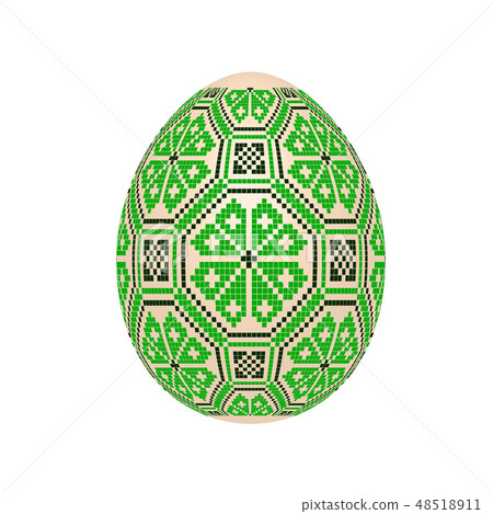 easter egg with ukrainian cross-stitch pattern easter egg with ukrainian cross-stitch pattern 48518911
