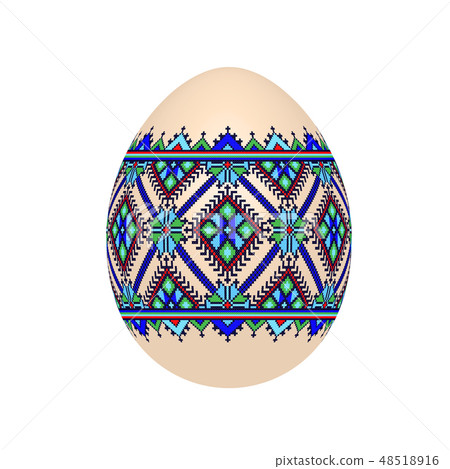 easter egg with ukrainian cross-stitch pattern easter egg with ukrainian cross-stitch pattern 48518916