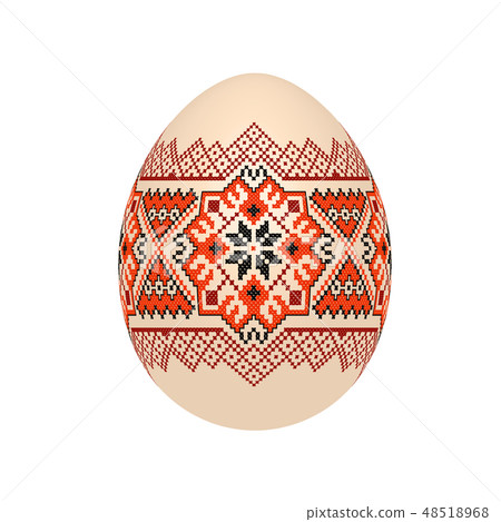 easter egg with ukrainian cross-stitch pattern - Stock Illustration ...