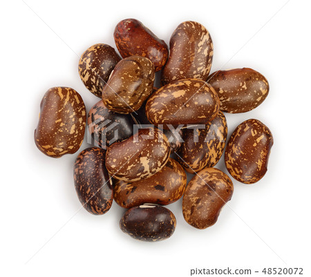 brown kidney bean isolated on white background. Top view. Flat lay 48520072