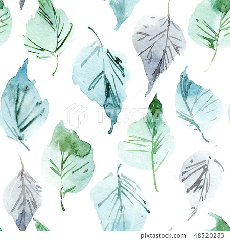 Foliate watercolor pattern Foliate watercolor pattern 48520283