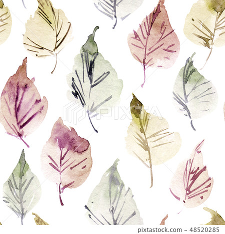 Foliate watercolor pattern Foliate watercolor pattern 48520285