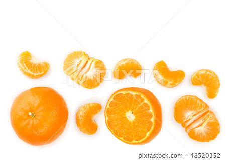 tangerine or mandarin isolated on white background with copy space for your text. Top view. Flat lay 48520352