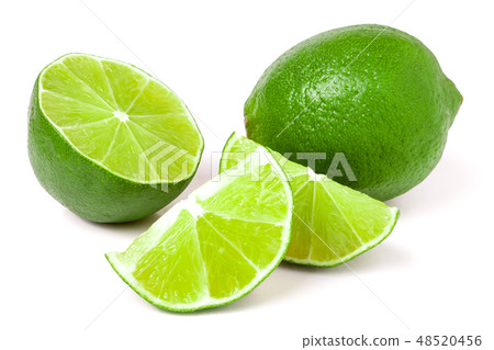 lime with slices isolated on white background lime with slices isolated on white background 48520456