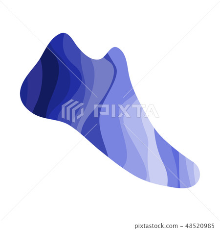 Shoe with a wavy blue pattern Shoe with a wavy blue pattern 48520985