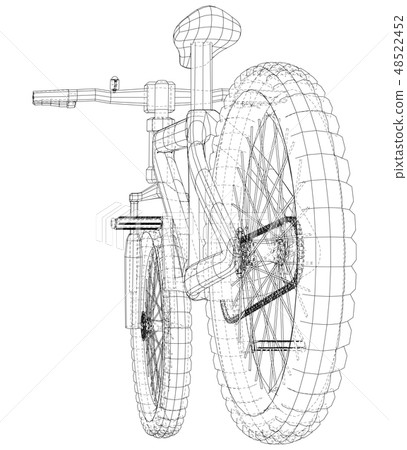 Sport. Isolated bicycle, Vector wireframe concept. Created illustration of 3d. The layers of visible 48522452