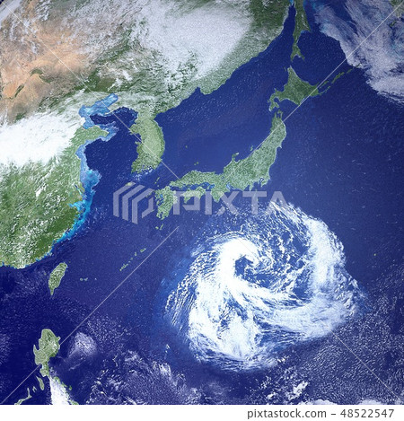 Earth Japan and a huge typhoon 48522547