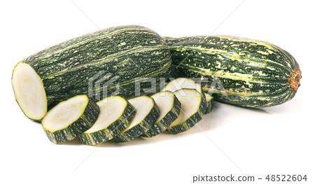 two green zucchini isolated on white background 48522604
