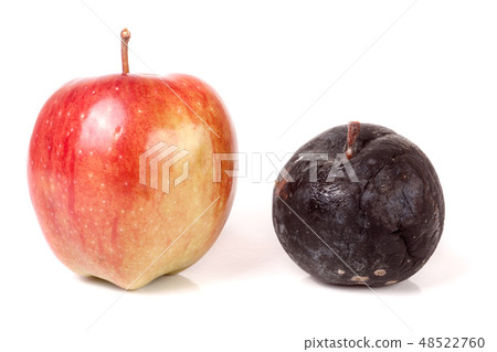 rotten and good apple isolated on white background rotten and good apple isolated on white background 48522760