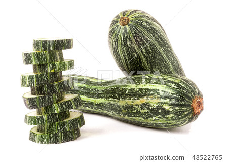 two green zucchini isolated on white background two green zucchini isolated on white background 48522765