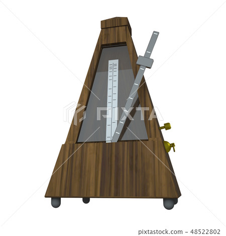 3D rendering illustration metronome on white background 3D rendering illustration metronome on white background 48522802