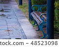 Park bench in the rainy season 48523098