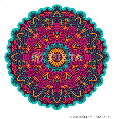 Indian floral Ethnic Mandala Ornament. 48523458
