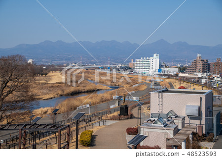 與Karasuwa臼井河交匯點景觀群馬縣高崎市的和田橋交叉口 48523593