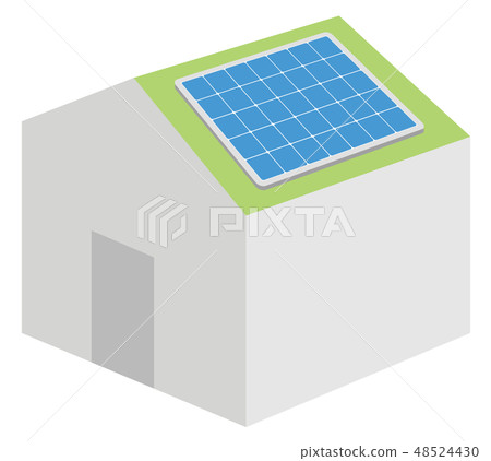 Illustration of solar power generation system easy to use in powerpo 48524430