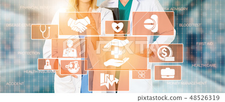 Doctor with Medical Healthcare Graphic in Hospital 48526319
