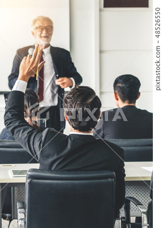 Senior leader speaker speaks to people audience. Senior leader speaker speaks to people audience. 48526550