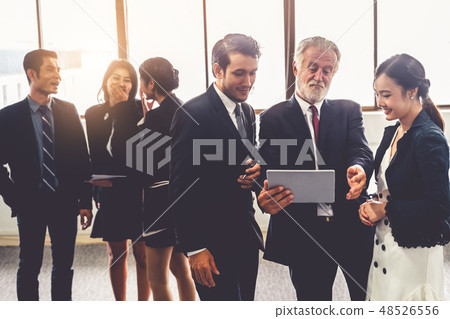 Many businessmen and businesswomen group meeting. Many businessmen and businesswomen group meeting. 48526556