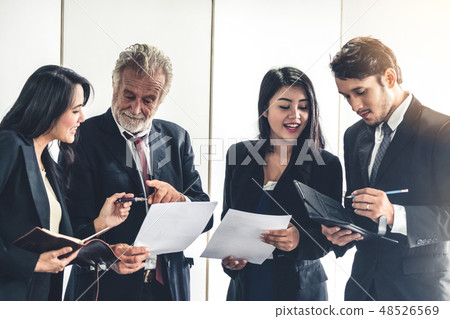 Business people, manager and employee in meeting. 48526569