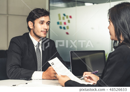 Human resource manager interviewing the candidate. 48526633