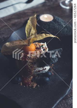 Icelandic ice cream menu with sugar cane. Icelandic ice cream menu with sugar cane. 48527264