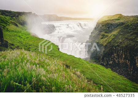 Landscape of Gullfoss waterfall in Iceland. 48527335